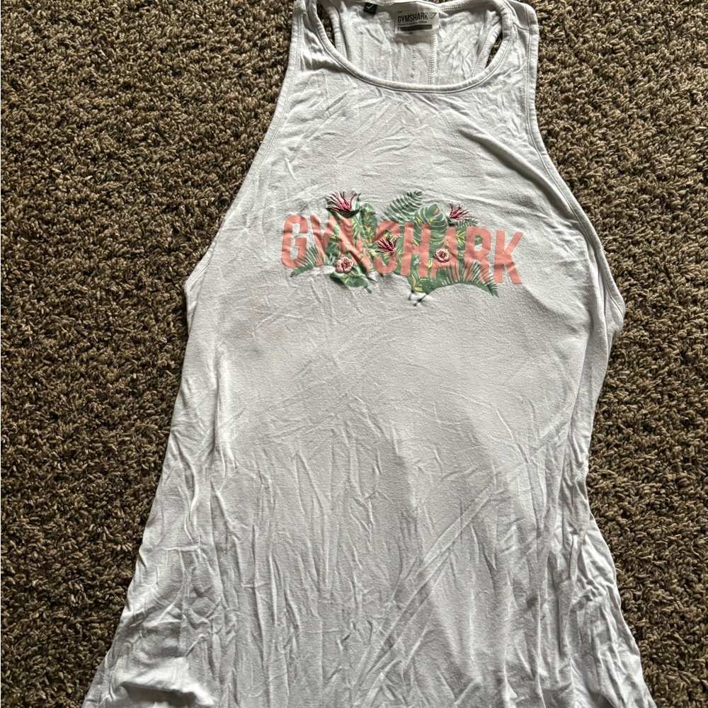 Gymshark Floral Graphic White Tank Top